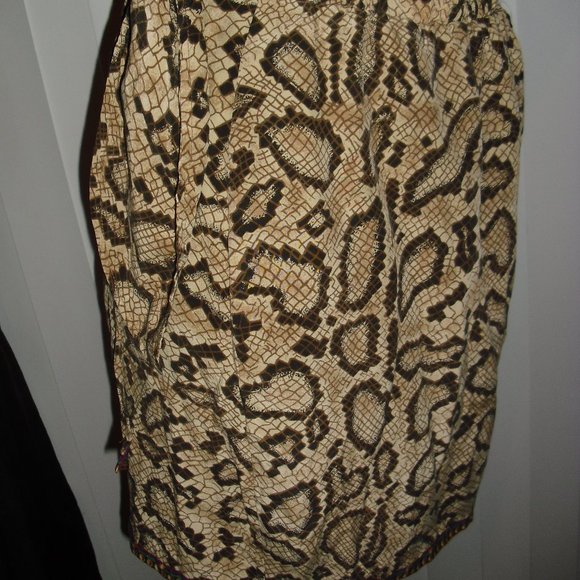 SK & Co.,pure silk,snakeskin,border print,wrap mini skirt,sz 6,UNIQUE - Picture 5 of 6